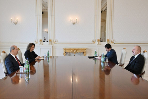 İlham Əliyev Şimali Kipr Türk Cümhuriyyətinin Prezidenti Ersin Tatarı qəbul edib